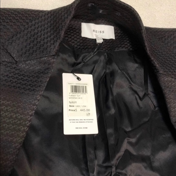 Reiss Turner Textured Blazer, Dark Navy